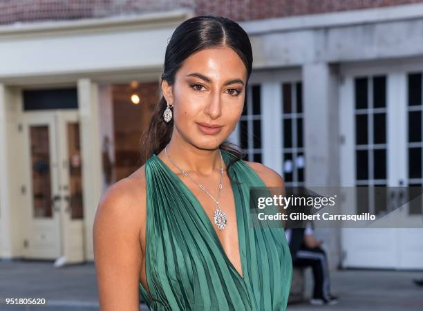 Actress/Stylist Nausheen Shah is seen arriving to the BVLGARI world premiere screening of 'The Conductor' and 'The Litas' during the 2018 Tribeca...