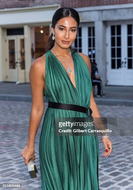 Actress/Stylist Nausheen Shah is seen arriving to the BVLGARI world premiere screening of 'The Conductor' and 'The Litas' during the 2018 Tribeca...
