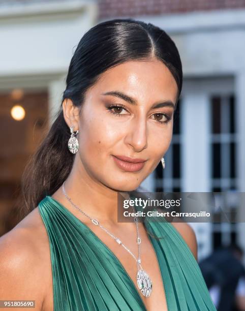 Actress/Stylist Nausheen Shah is seen arriving to the BVLGARI world premiere screening of 'The Conductor' and 'The Litas' during the 2018 Tribeca...