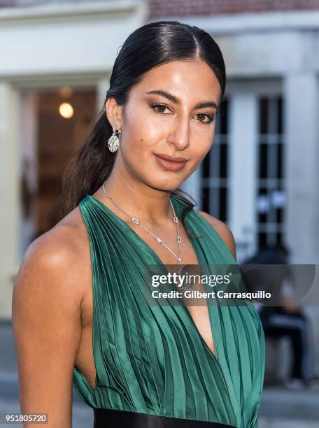 Actress/Stylist Nausheen Shah is seen arriving to the BVLGARI world premiere screening of 'The Conductor' and 'The Litas' during the 2018 Tribeca...