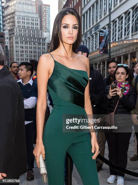 Model Sofia Resing is seen arriving to the BVLGARI world premiere screening of 'The Conductor' and 'The Litas' during the 2018 Tribeca Film Festival...