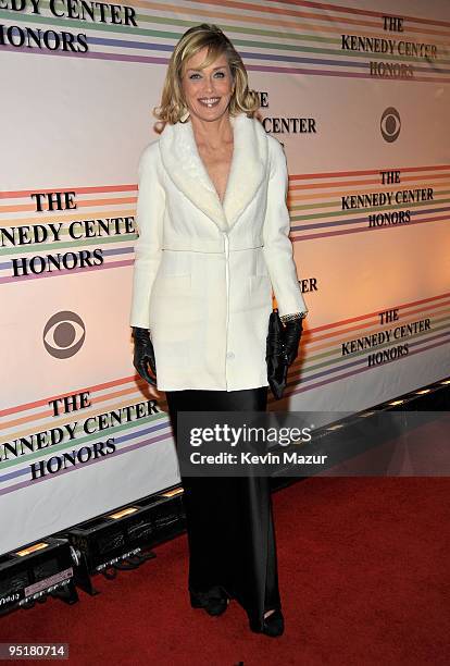 Actress Sharon Stone attends the 32nd Kennedy Center Honors at Kennedy Center Hall of States on December 6, 2009 in Washington, DC.
