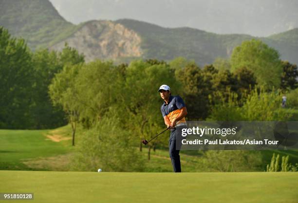 Adrian Otaegui of Spain pictured during round one of the Volvo China Open at the Beijing Topwin Golf and Country Club on April 27, 2018 in Beijing,...