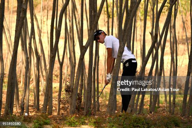 Micah Lauren Shin of the USA pictured during round two of the Volvo China Open at the Beijing Topwin Golf and Country Club on April 27, 2018 in...