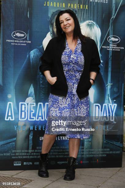 Director Lynne Ramsey attends 'A Beautiful Day' photocall at Hotel De Russie on April 27, 2018 in Rome, Italy.