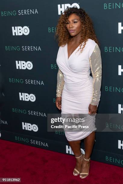 Serena Williams attends premiere HBO documentary Being Serena at Time Warner Centera.