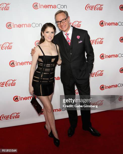 Recipient of the "Cinema Spotlight Award" actress Anna Kendrick and director Paul Feig attend the CinemaCon Big Screen Achievement Awards at Omnia...