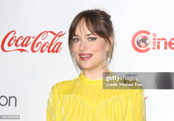 Dakota Johnson attends the CinemaCon presents The 2018 Big Screen Achievement Awards held at The Colosseum at Caesars Palace on April 26, 2018 in Las...