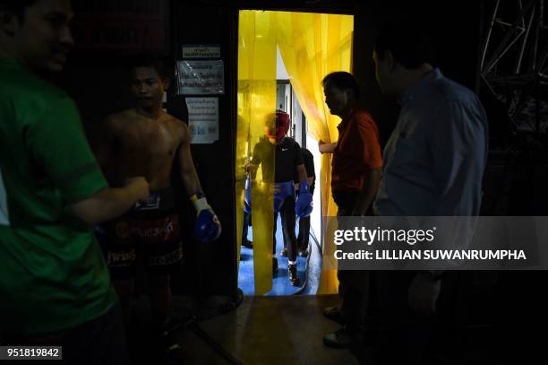 Panamanian boxer Leroy Estrada arrives for a sparring session ahead of World Boxing Council mininumweight division title fight against undefeated...