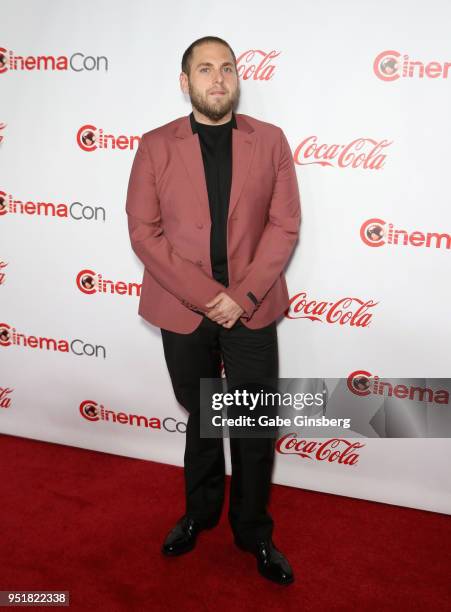 Recipient of the "CinemaCon Vanguard Award" actor/producer Jonah Hill attends the CinemaCon Big Screen Achievement Awards at Omnia Nightclub at...