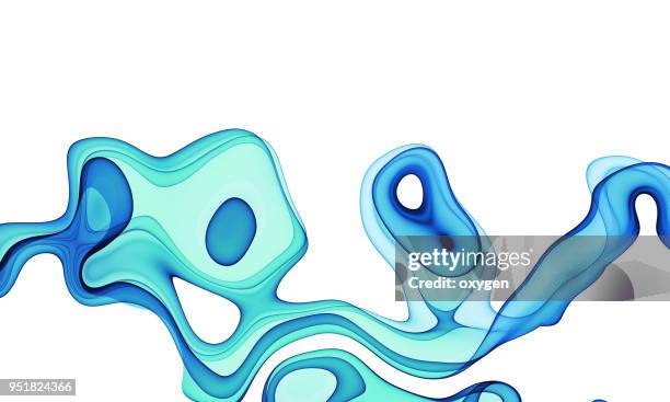 abstract blue biotechnology shape - science white background stockfoto's en -beelden