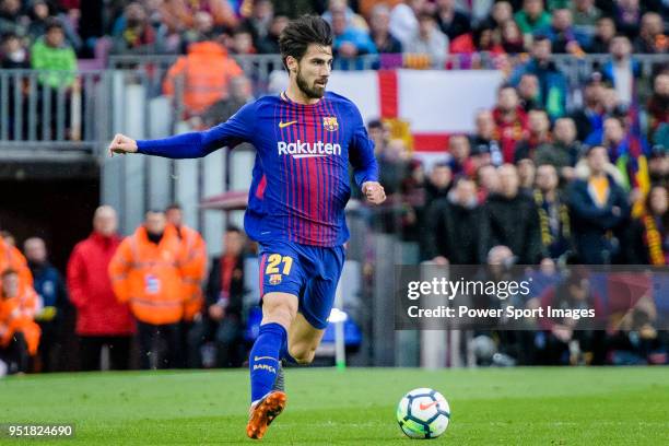 Andre Filipe Tavares Gomes of FC Barcelona in action during the La Liga 2017-18 match at Camp Nou between FC Barcelona and Atletico de Madrid on 04...