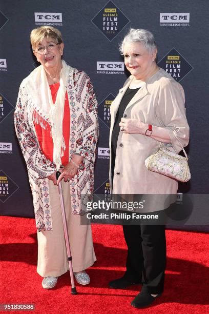 Monica Evans and Carole Shelley attend the 2018 TCM Classic Film Festival - Opening Night Gala - 50th Anniversary World Premiere Restoration of "The...