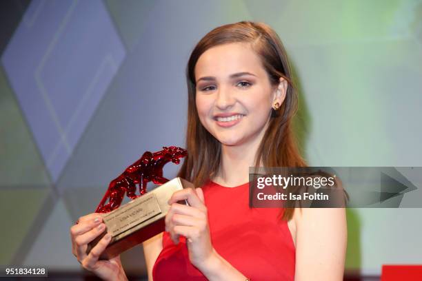 German actress and award winner Lisa Vicari attends the New Faces Award Film at Spindler & Klatt on April 26, 2018 in Berlin, Germany.