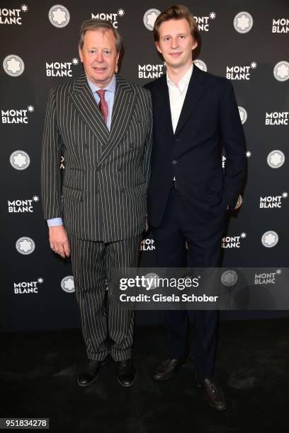 Prince Peter zu Sayn-Wittgenstein and his son DJ Prince Constantin zu Sayn-Wittgenstein during the 27th Montblanc de la Culture Arts Patronage Award...