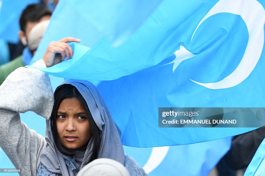 TOPSHOT-BELGIUM-EU-CHINA-POLITICS-UIGHURS-RIGHTS-DEMO-XINJIANG