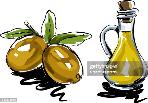 olive drawing - olives stock illustrations