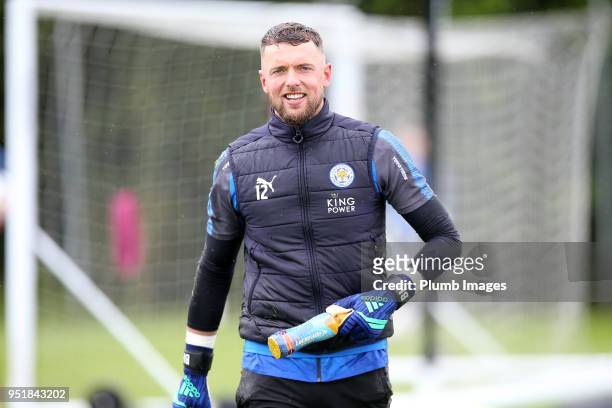 Ben Hamer during the Leicester City training session at Belvoir Drive Training Complex on April 27 , 2018 in Leicester, United Kingdom.