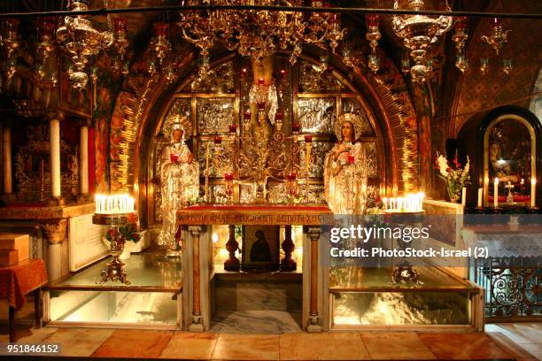 interior of the church of the holy sepulchre - church of the holy sepulchre 個照片及圖片檔