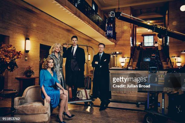 Cast members of of tv mini-series Patrick Melrose, actors Allison Williams, Blythe Danner, Benedict Cumberbatch and Cory Peterson are photographed...