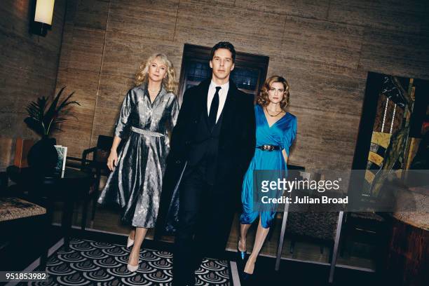 Cast members of of tv mini-series Patrick Melrose, actors Blythe Danner, Benedict Cumberbatch and Allison Williams are photographed for Vanity Fair...