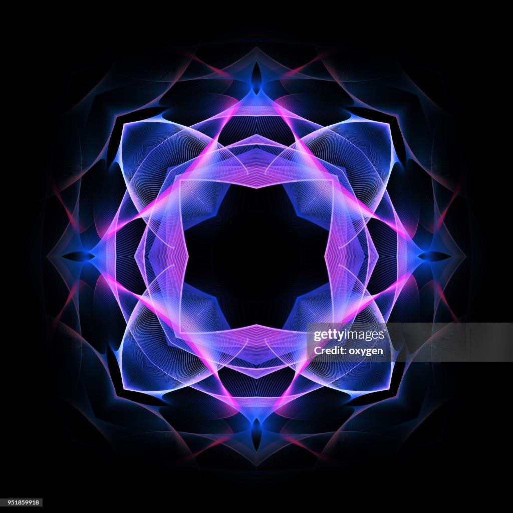 Colorful mandala on black background