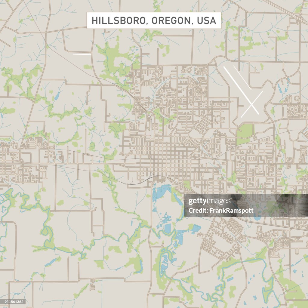 Hillsboro Oregon US City Street Map