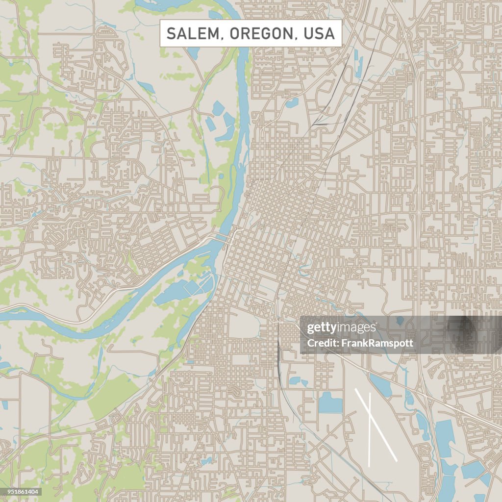 Salem Oregon US City Street Map
