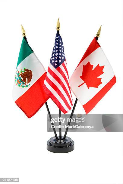 flags of mexico, united states, and canada - canda flag stock pictures, royalty-free photos & images