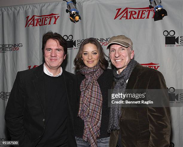 Director Rob Marshall, actress Marion Cotillard, producer John DeLuca attend "Nine" during the New York Variety Screening Series at the AMC Lincoln...