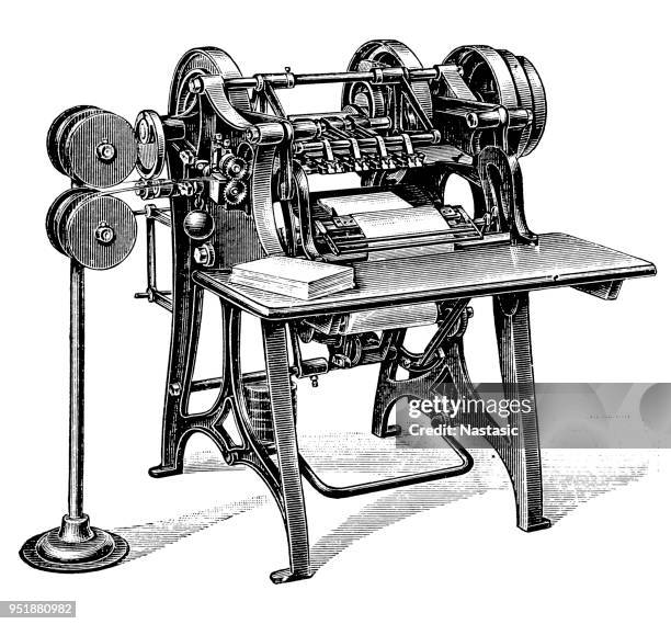 illustrations, cliparts, dessins animés et icônes de machines de reliure, fil-stitcher - reliure de livre