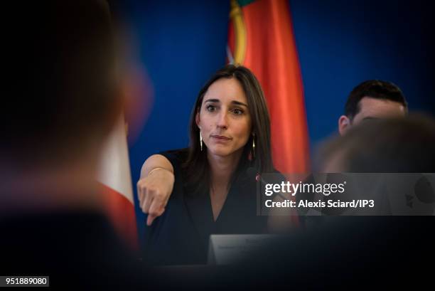 Brune Poirson, State Secretary to the Minister of State, Minister for Ecological and Solidarity Transition of France, participates in the round table...