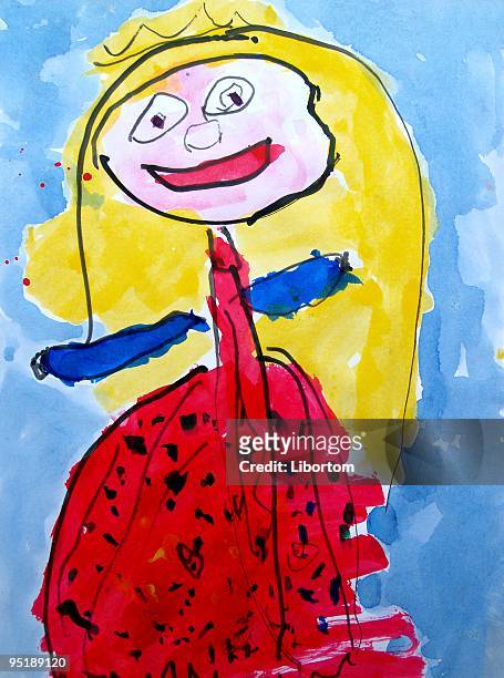 beautiful princess - kids painting stock pictures, royalty-free photos & images