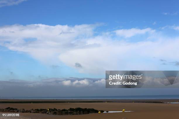 Sky over the beach in Cabourg, France.