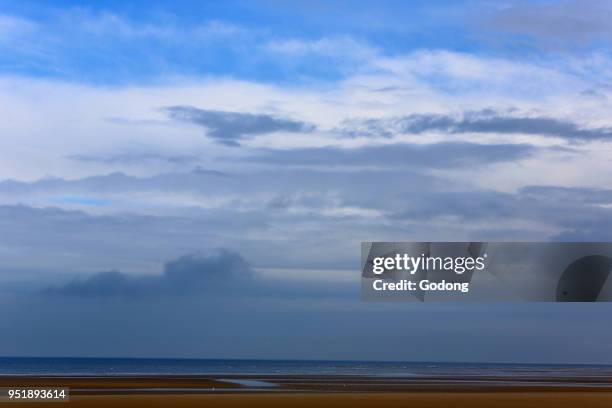 Sky over the beach in Cabourg, France.