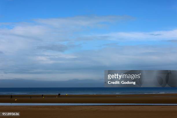 Sky over the beach in Cabourg, France.