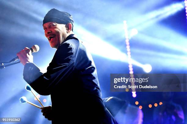 Jazz musician Roy Ayers performs onstage during "GIORGIO'S LIVE" at Globe Theatre on April 26, 2018 in Los Angeles, California.