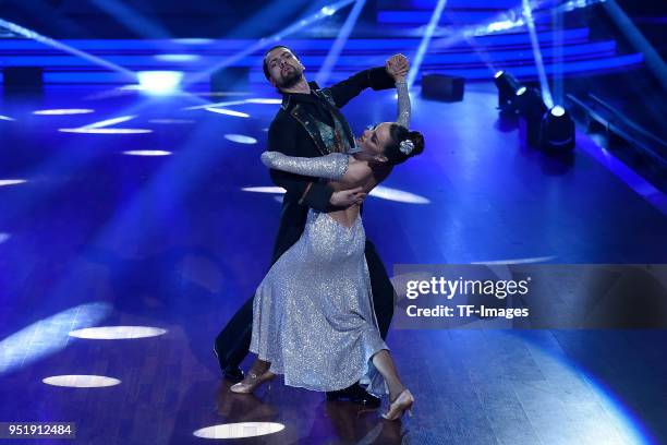 Renata Lusin and Jimi Blue Ochsenknecht dance during the 4th Show of 'Let's Dance' on April 13, 2018 in Cologne, Germany. "n
