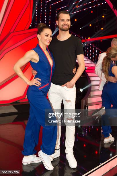 Renata Lusin and Jimi Blue Ochsenknecht attend the 4th Show of 'Let's Dance' on April 13, 2018 in Cologne, Germany. "n