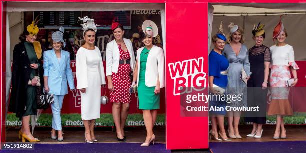 Fashion at Punchestown racecourse on April 27, 2018 in Naas, Ireland.