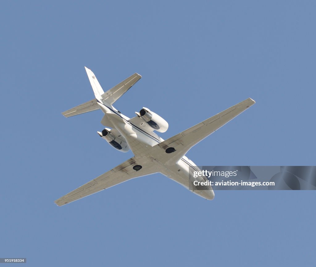 Cessna 560Xl Citation Excel climbing out after take-off