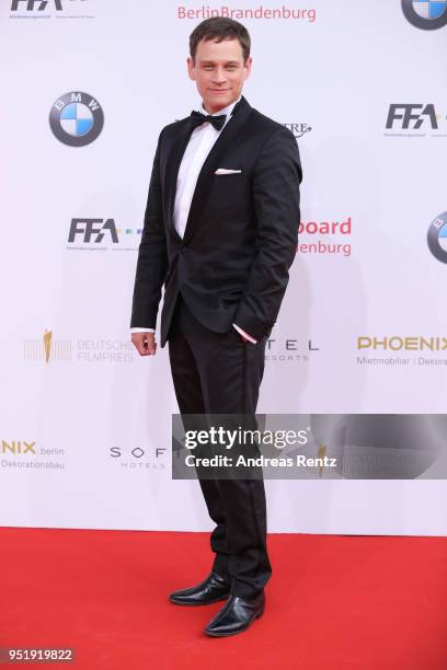 Vinzenz Kiefer attends the Lola - German Film Award red carpet at Messe Berlin on April 27, 2018 in Berlin, Germany.