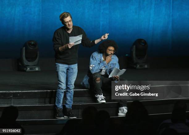 Producer Rafael Casal and actor/producer Daveed Diggs peform during CinemaCon 2018 Lionsgate Invites You to An Exclusive Presentation Highlighting...