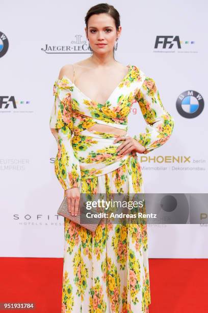 Emilia Schuele attends the Lola - German Film Award red carpet at Messe Berlin on April 27, 2018 in Berlin, Germany.