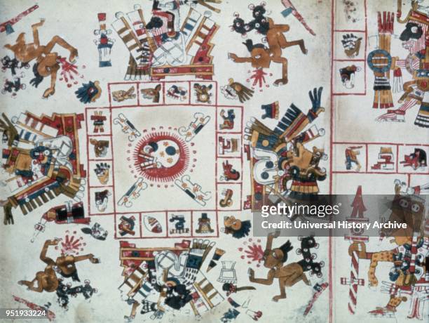 The Codex Borgia or Codex Yoalli Eh_catl, a Mesoamerican ritual and divinatory manuscript. It is generally believed to have been written before the...