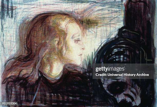 The Sick Child , one of six paintings and a number of lithographs, drypoints and etchings completed by the Norwegian artist Edvard Munch , between...