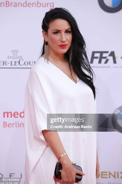 Minu Barati attends the Lola - German Film Award red carpet at Messe Berlin on April 27, 2018 in Berlin, Germany.