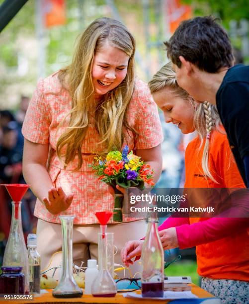 Princess Amalia of The Netherlands during the Kingsday celebration on April 27, 2018 in Groningen, Netherlands.