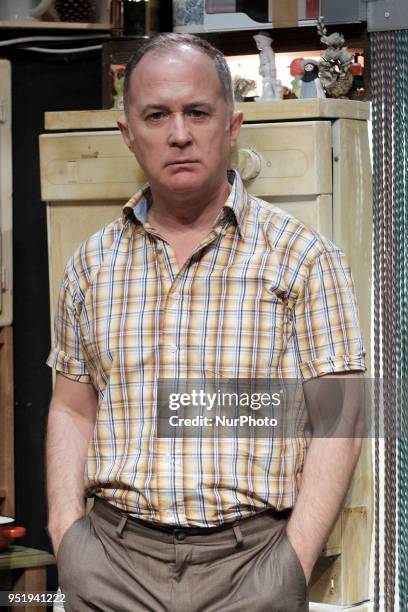 The actor Luis Bermejo during the performance Los Mariachis at the theater of the Canal in Madrid. Spain 27 de abril del 2018