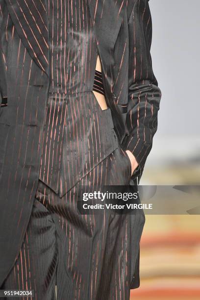 Model walks the runway at the Apartamento 03 Fall Winter 2018 fashion show during the SPFW N45 on April 25, 2018 in Sao Paulo, Brazil.